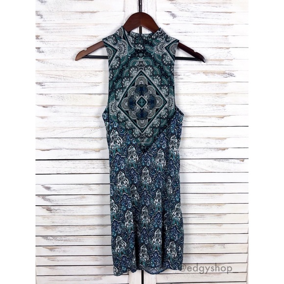 American Eagle Outfitters Dresses & Skirts - American Eagle | Paisley Halter Keyhole Back Dress